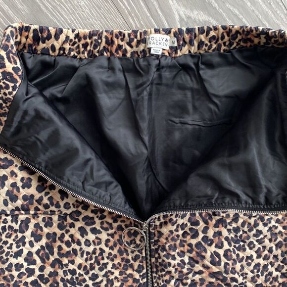 Velour Leopard Skirt With Zipper - Picture 5 of 8